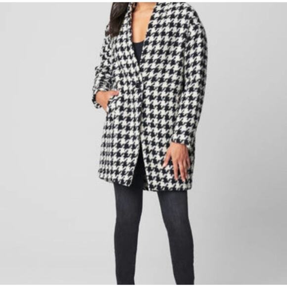 Blank NYC NEW Black White Checkered Your Own Beat Jacket Coat Size X-Small - Picture 1 of 14